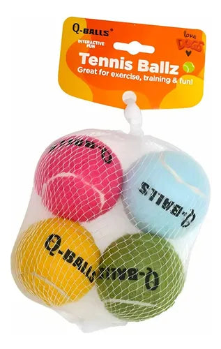 Kit com 4 Bolinhas de Tênis Coloridas - Q Monster Petta Tam P