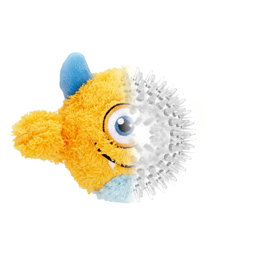 Qmonster Brinquedo para cachorro - 2in1 Monstro Ciclope - Amarelo Pequeno