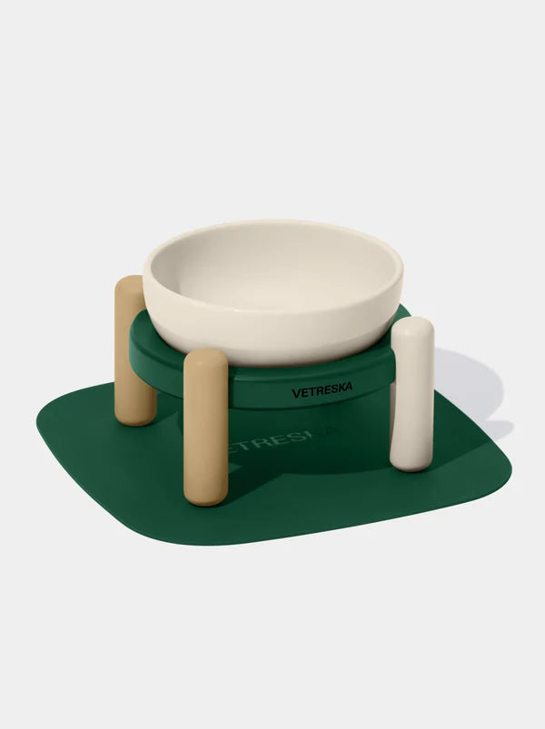 Vetreska Santal Forest Ceramic Pet Bowl & Mat Set - Comedouro de Cerâmica