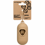 Vetreska Coffee Poop Bags & Dispenser Set - 1 Cata Caca + 1 Rolo