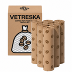 Vetreska Coffee Poop Bags - Conjunto de Sacos Cata Caca 12 Rolos