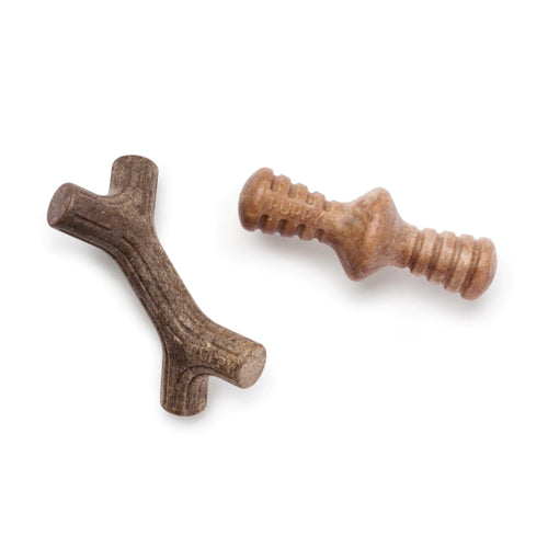 Benebone Puppy 2 Pack Maple Wood e Bacon - Mordedor para filhotes e cachorros pequenos