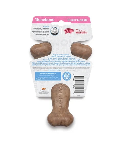 Benebone Wishbone Puppy Bacon - Mordedor para cachorro pequeno e filhotes