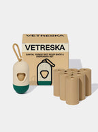 Vetreska Santal Forest Pet Poop Bags e Dispenser - 1 Cata Caca + 7 rolos