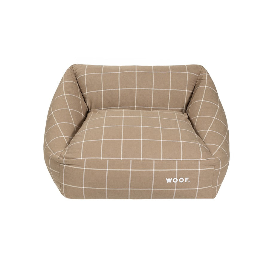 Cama Sofá Xadrez Caqui Woof