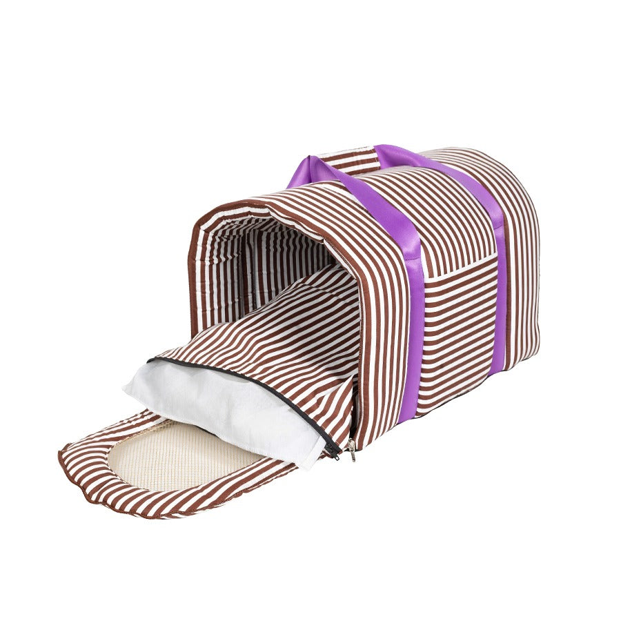 Bolsa de Transporte Listrado Marrom Woof