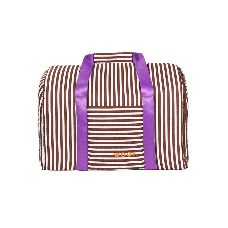 Bolsa de Transporte Listrado Marrom Woof