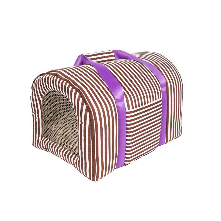 Bolsa de Transporte Listrado Marrom Woof