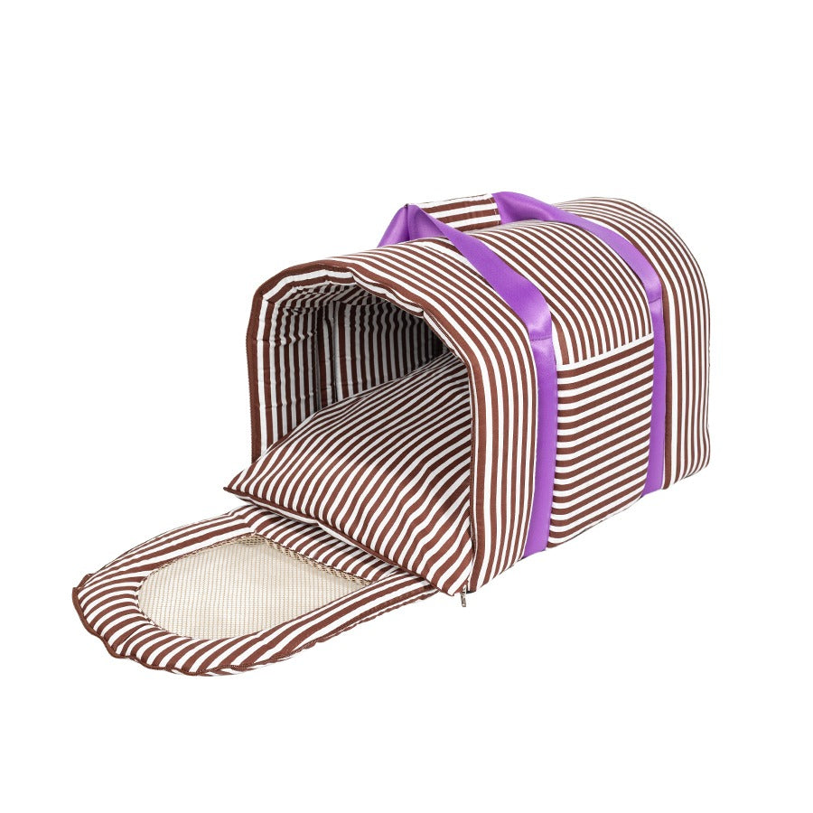 Bolsa de Transporte Listrado Marrom Woof