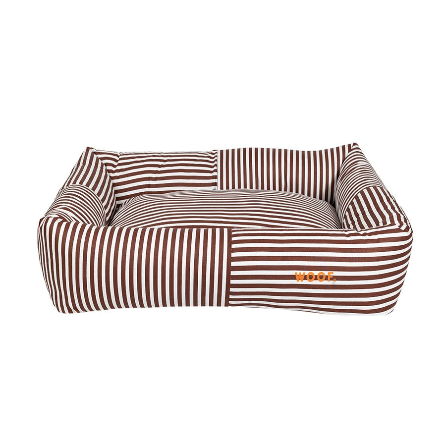 Cama Retangular Básica Listrado Marrom Woof
