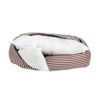 Cama Retangular Básica Listrado Marrom Woof