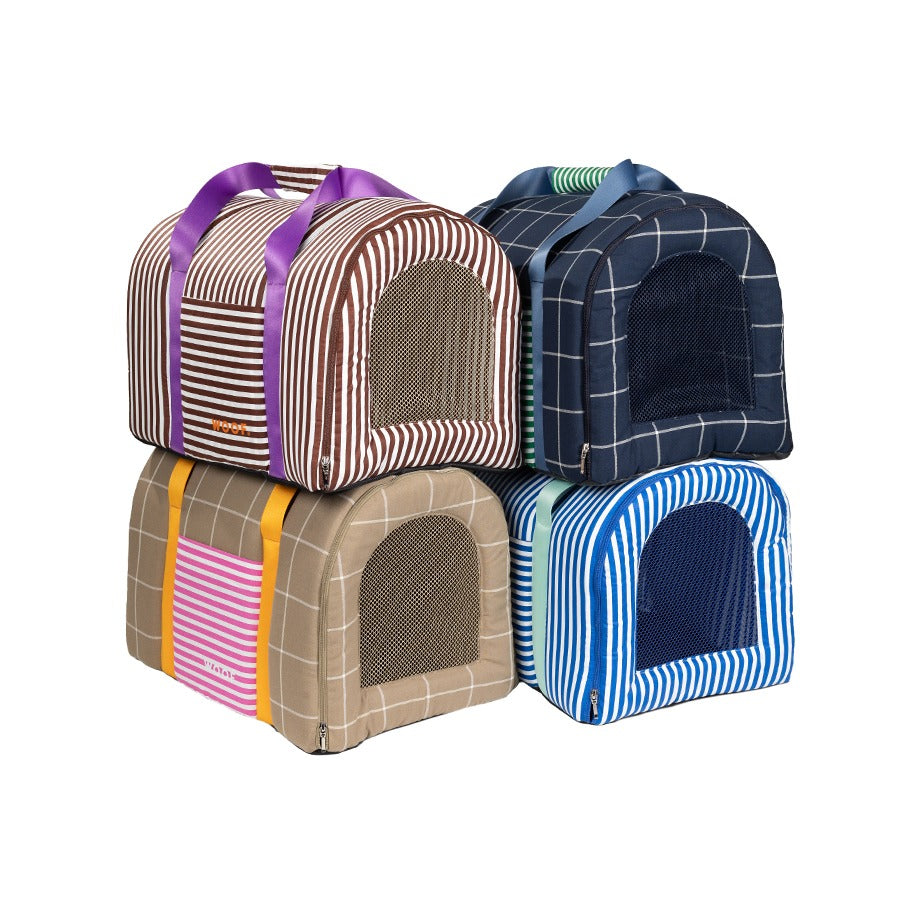 Bolsa de Transporte Listrado Marrom Woof
