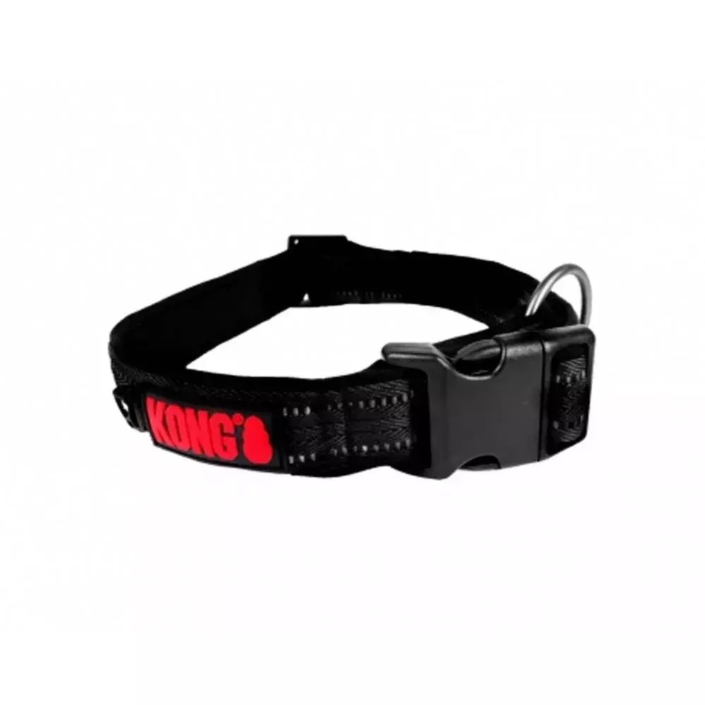 Coleira Kong Reflective Preto para Cachorros de Médio e Grande Porte