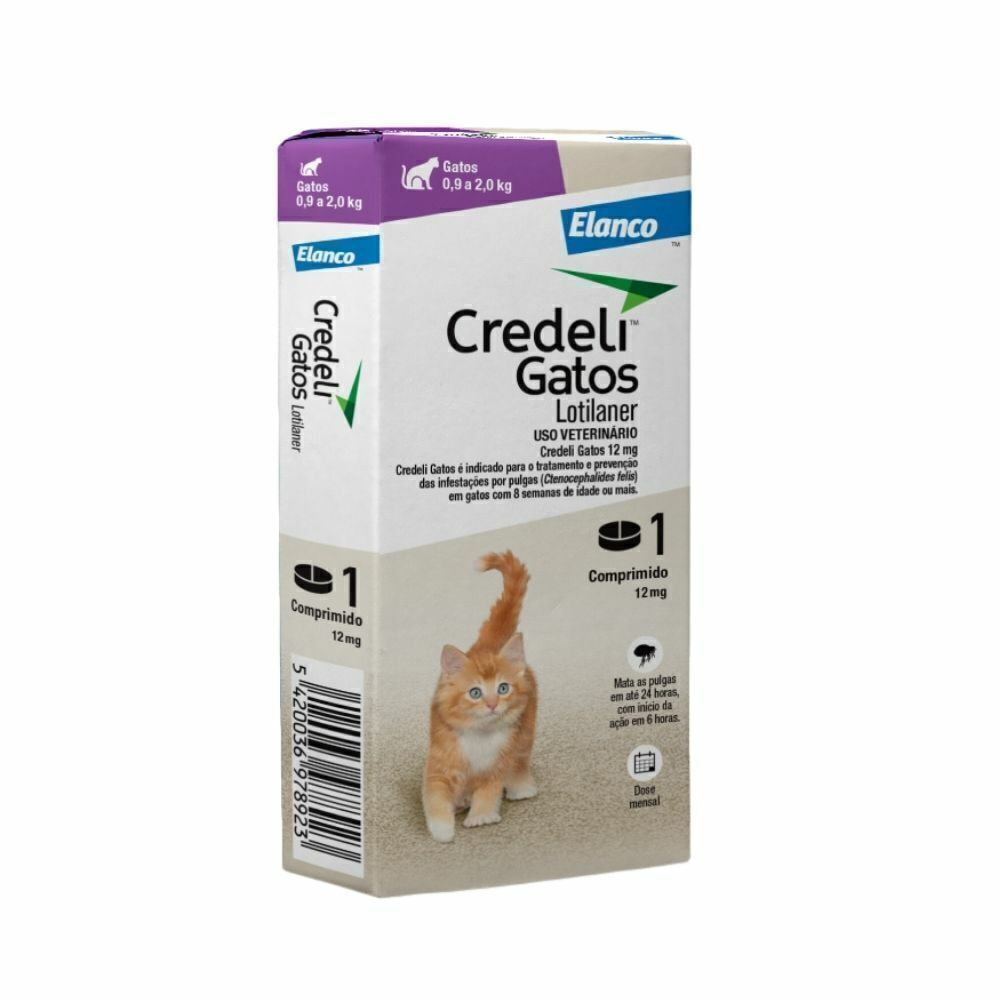 Antipulgas Credeli Elanco 12 mg para Gatos de 0,9 a 2,0kg