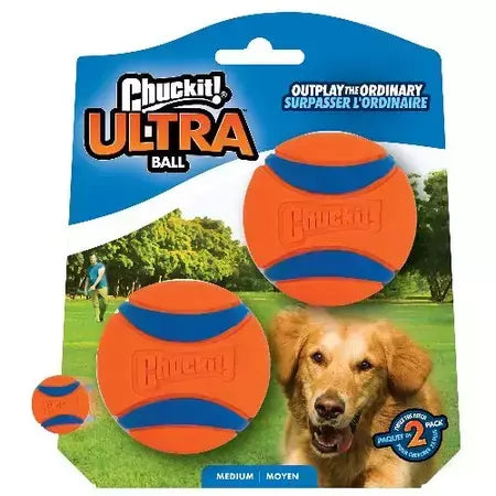 Bola Ultra Ball pequena Chuckit 2 unidades Brinquedo Para Cachorro