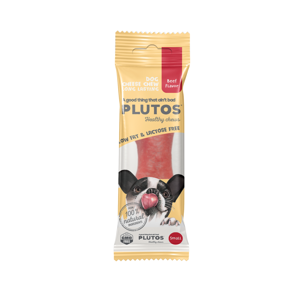 Plutos Chesee e Beef Mordedor Natural Para Cachorros Queijo Com Carne