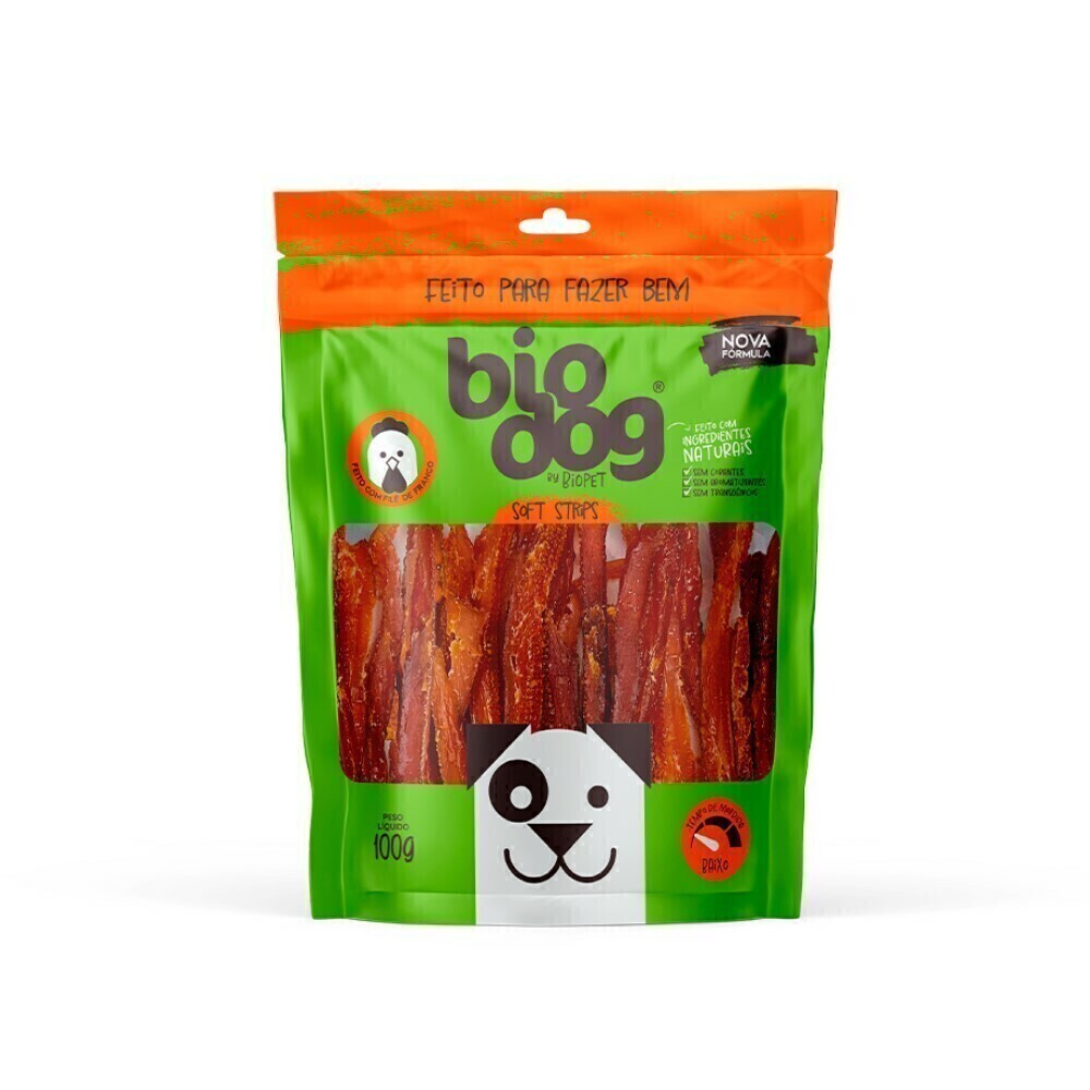 Petisco Gourmet Bio Dog Soft Strips Filé de Frango 100g