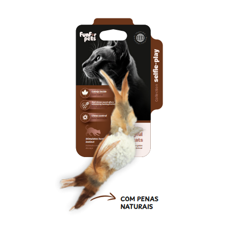 Funforpets FunCat Toy Lamb Ball Sound Chip - Bola Ovelhinha para Gatos com Chip Sonoro