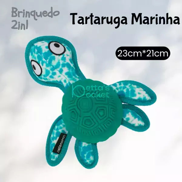 PETTA Q Monster Tartaruga Marinha Pelúcia Esconde Petisco Para Cães