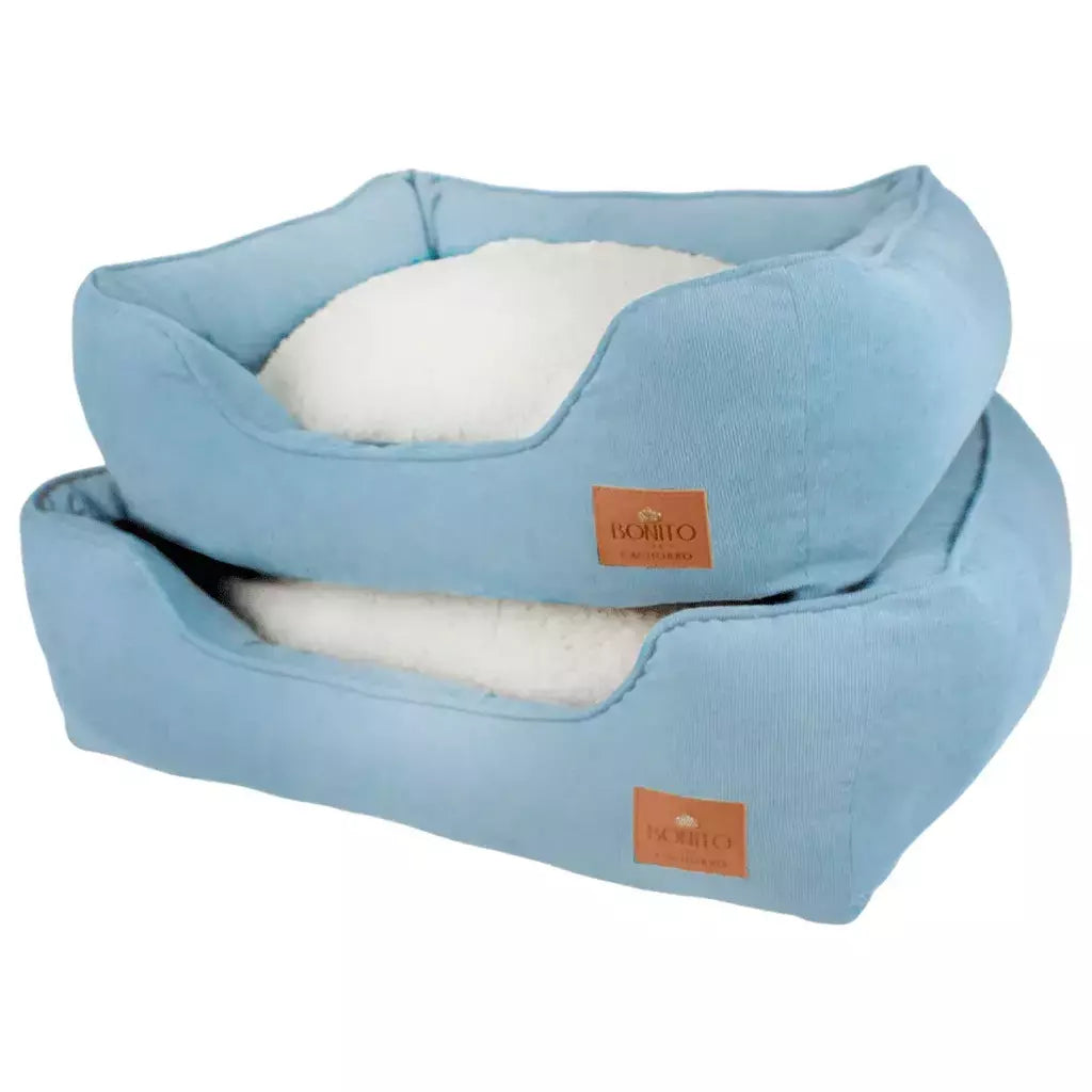 Cama Elegance Cotelê Bonito Pra Cachorro Azul M