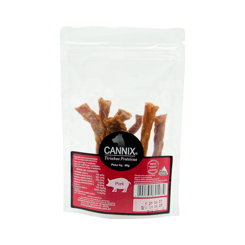 Petisco Natural Cannix Tirinhas Proteicas Suínas 40g