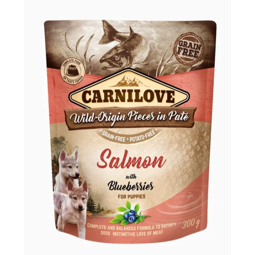 Carnilove Pouch Alimento úmido Para Cães de Salmão com blueberries para filhotes 300g