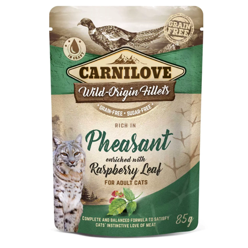 Carnilove Pouch Alimento úmido para gatos de Faisão com Folha de Framboesa 85g