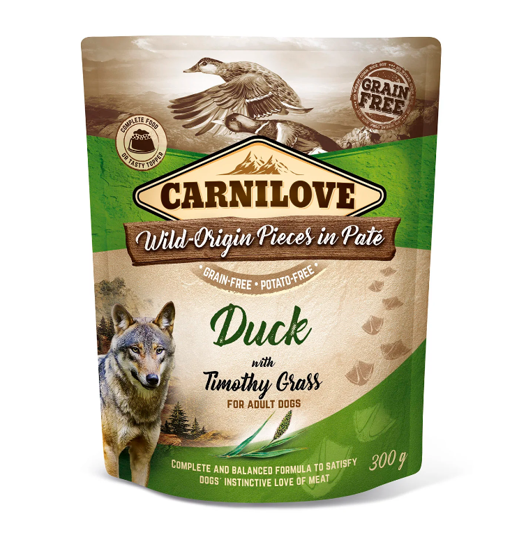 Carnilove Pouch Alimento úmido Para Cães de Pato e Grama Timothy 300g