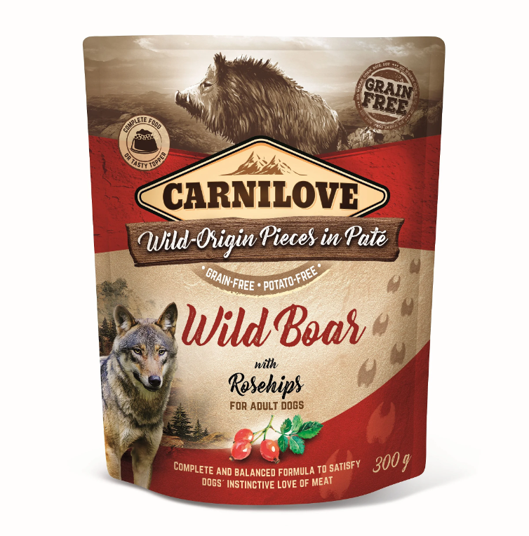 Carnilove Pouch Alimento úmido Para Cães de Javali e Rosa Mosqueta 300g