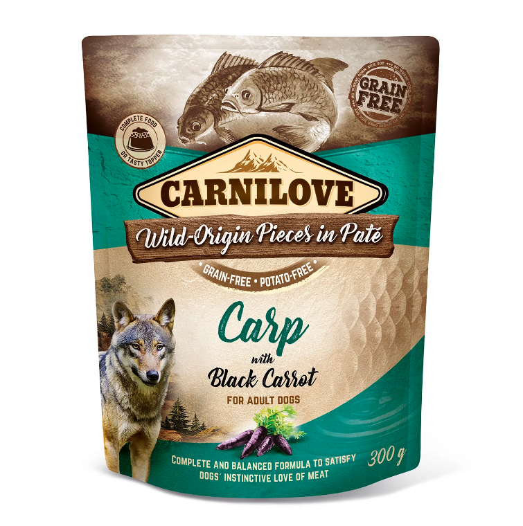 Carnilove Pouch Alimento úmido Para Cães de Carpa e Cenoura Negra 300g