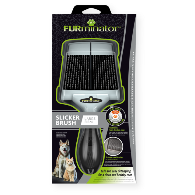 Furminator Slicker Brush Large Firm Escova Para Cães e Gatos de Pelo Encaracolado G