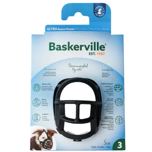 Focinheira Baskerville Preta Tamanho 3 - M