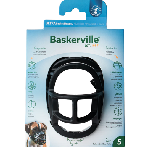 Focinheira Baskerville Preta Tamanho 5 - XG