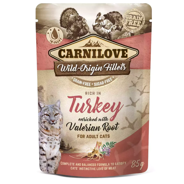Carnilove Pouch Alimento úmido para gatos de Peru com Raiz Valeriana 85g