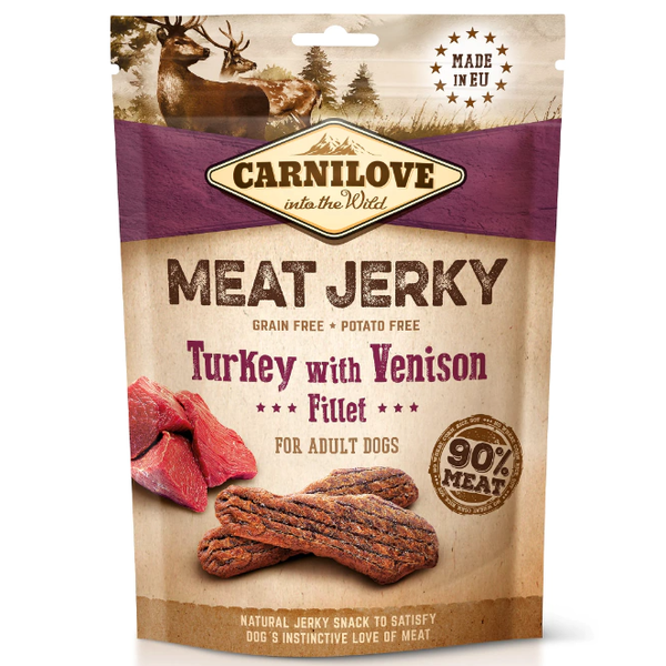 Carnilove Snack Para Cães Meat Jerky Peru e Cervo 100g