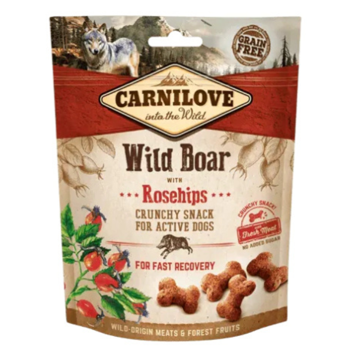 Carnilove Crunchy Snack Para Cães Javali e Rosa Mosqueta 200g