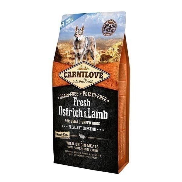 Ração Carnilove Fresh Avestruz e Cordeiro Cães Adultos Raças Pequenas