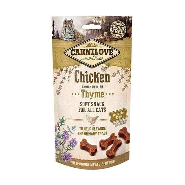 Carnilove Gatos Soft Frango com Tomilho Petiscos Macios Semi Úmidos 50g