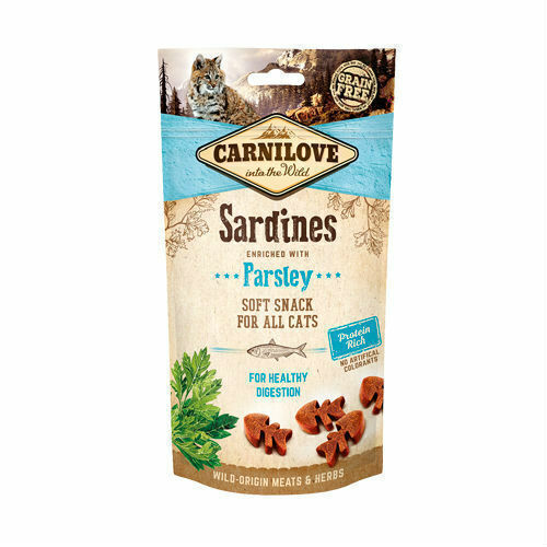 Carnilove Gatos Soft Sardinha e Salsa Petiscos Macios Semi Úmidos 50g