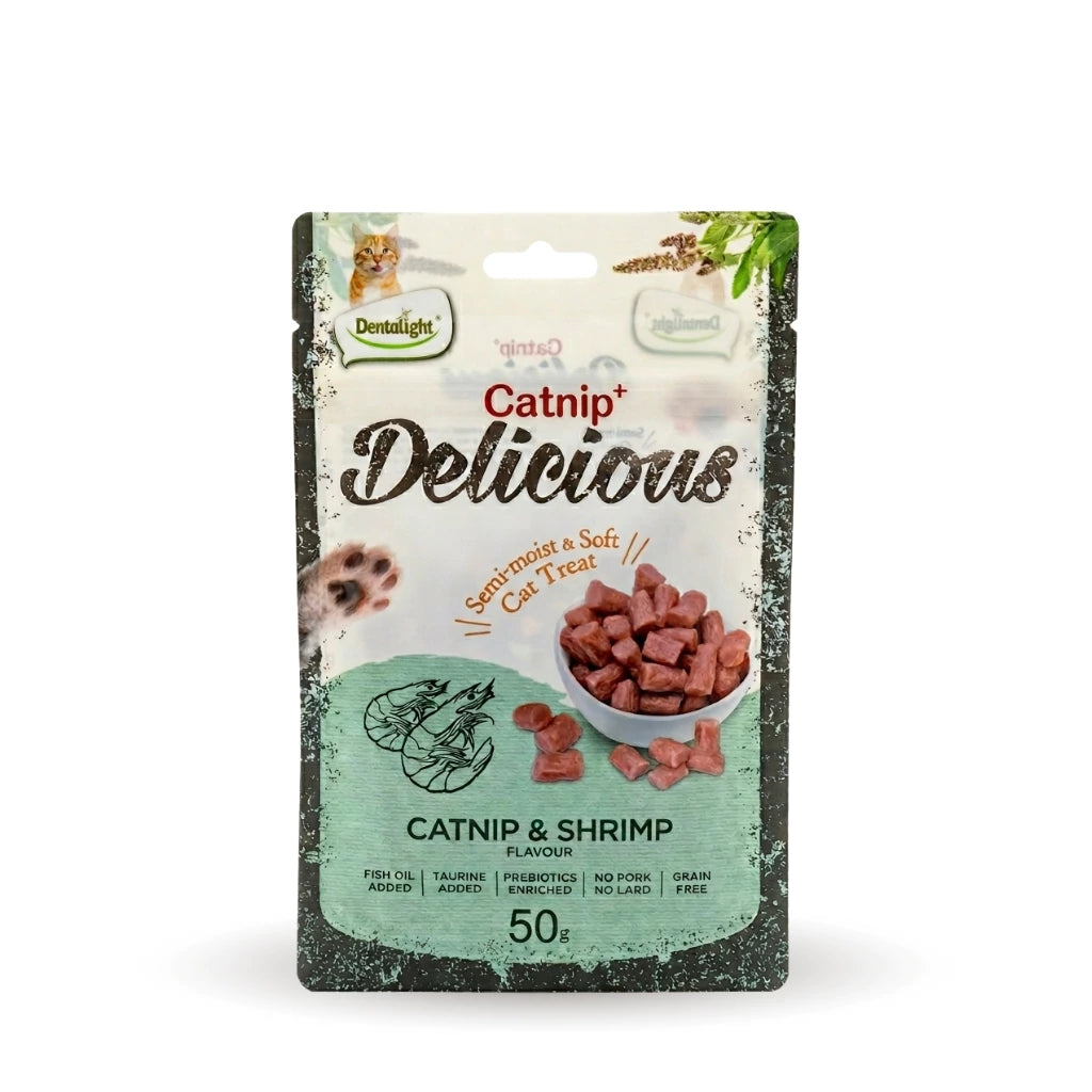 Petisco Natural com Catnip e Camarão para Gatos - Dentalight