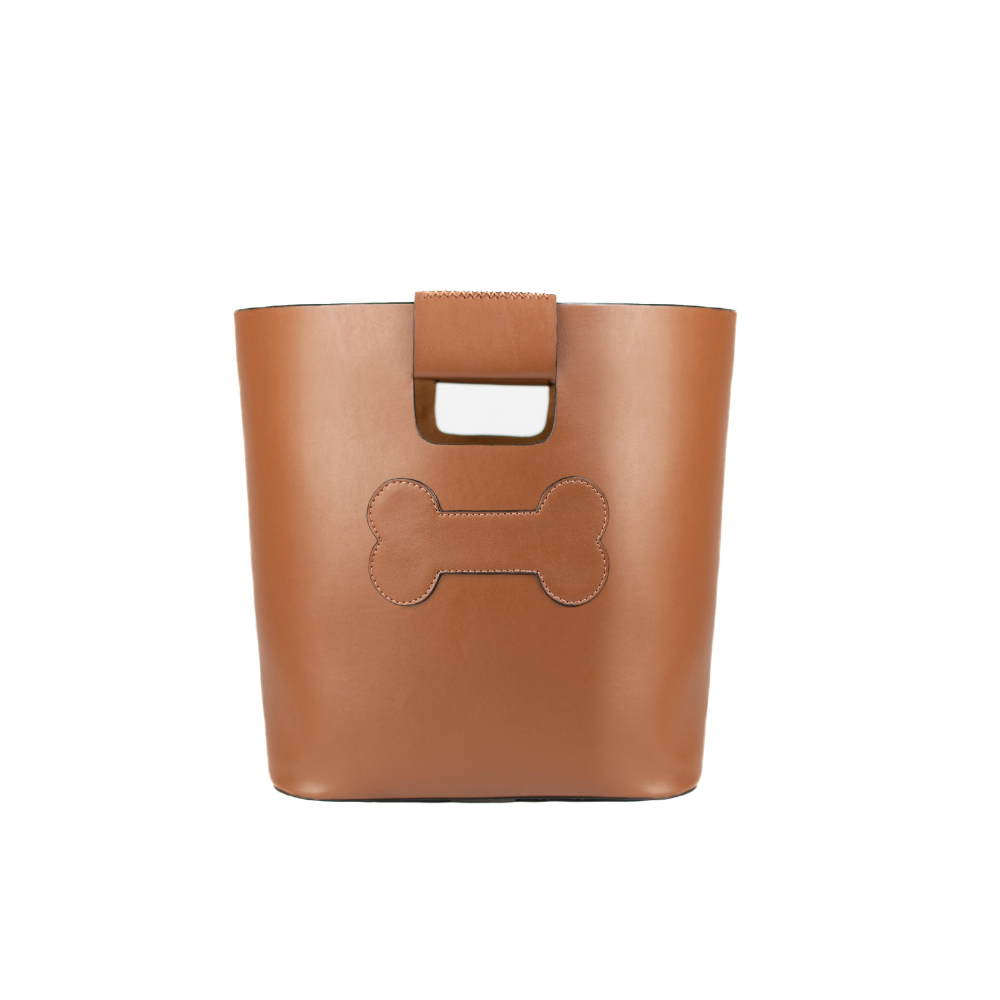 Cesto Para Brinquedos Couro Caramelo M - Maison Mascote
