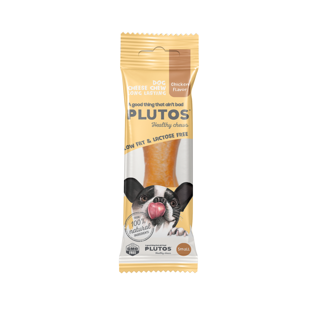 Plutos Chesee e Chicken Mordedor Natural Para Cachorros Queijo Com Frango