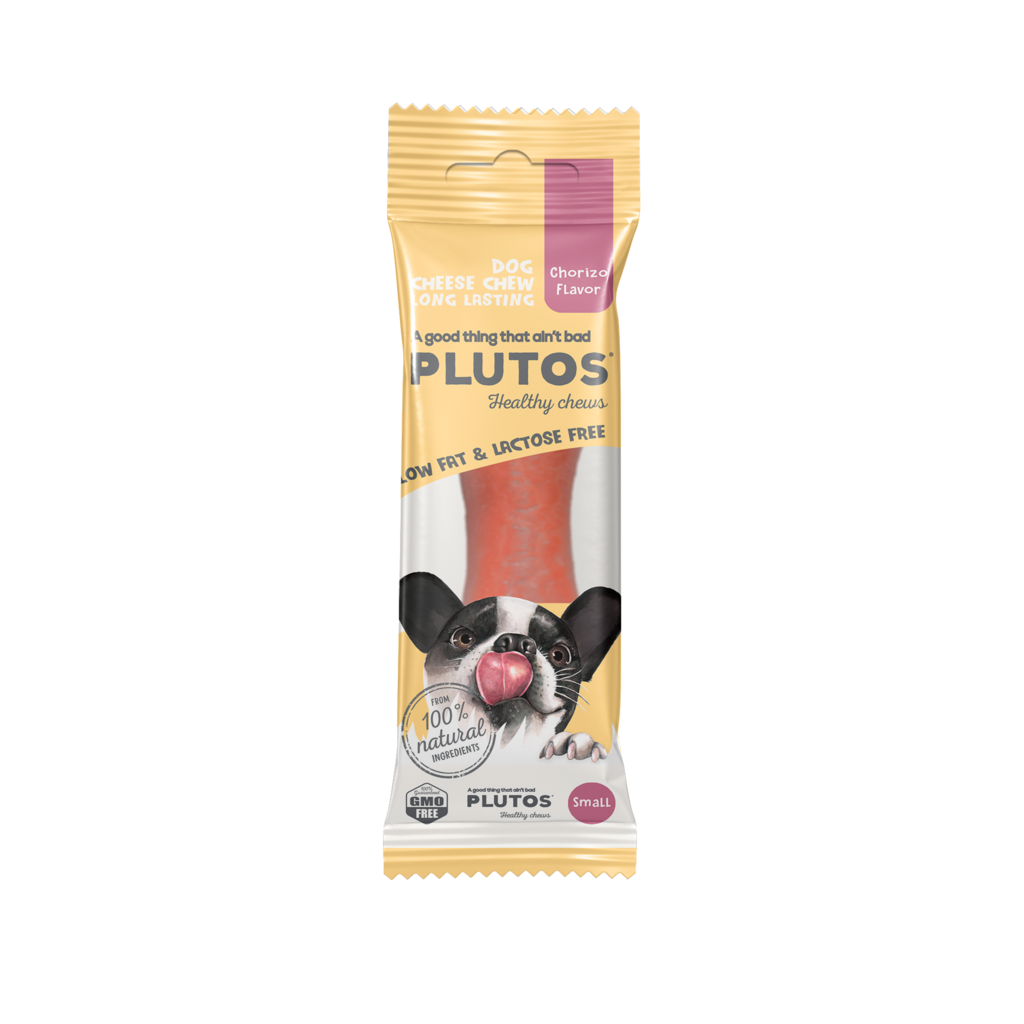 Plutos Chesee e Chorizo Mordedor Natural Para Cachorros Queijo Com Chorizo