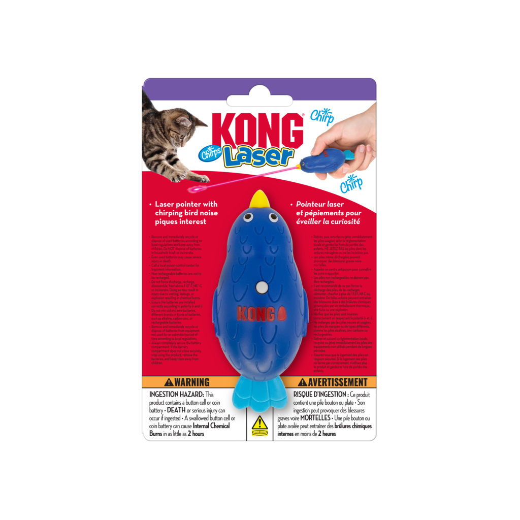 Kong Lazer Chirps Bird - Caneta de Luz com sons de pássaro para gatos