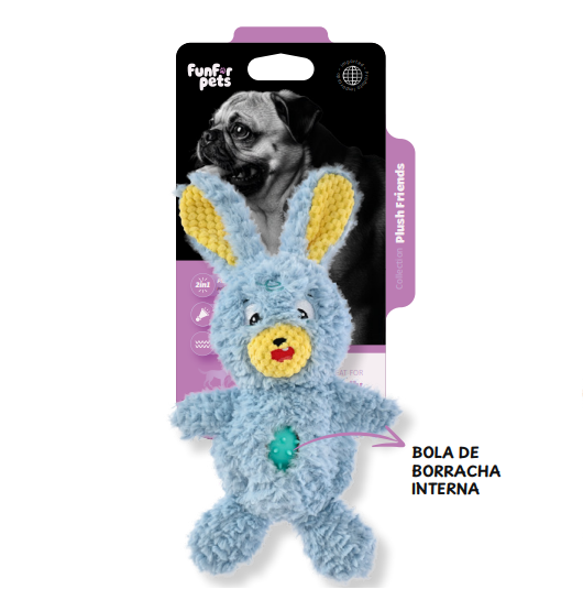 Funforpets Plush Sound Heart - Pelúcia Antiestresse com Bola Texturizada