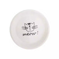 Comedouro de Porcelana Gato Meow Branco