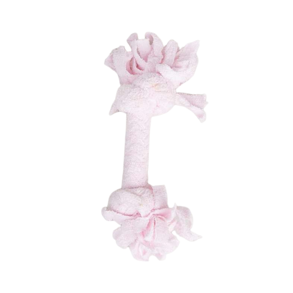 FOFOS Toy Box Mordedor de Corda Felpuda Rosa para Cães – 2 Nós