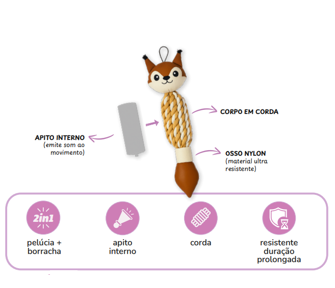 Funforpets Plush Body Hope - Brinquedo Interativo Multitexturas