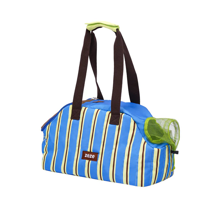 Bolsa de Transporte para Pets Listras Retrô Azul - Zeze