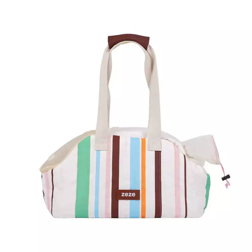 Bolsa de Transporte para pets zeze - Listras Bege Clarinho